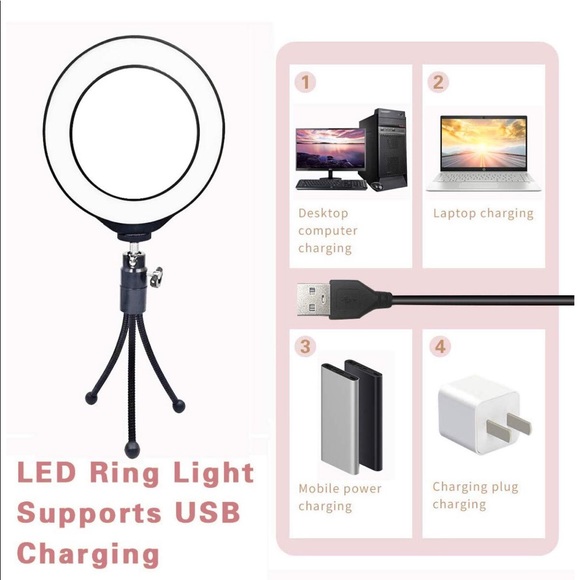 LED Ring Light 4" Tripod Stand for YouTube Video - Picture 5 of 7